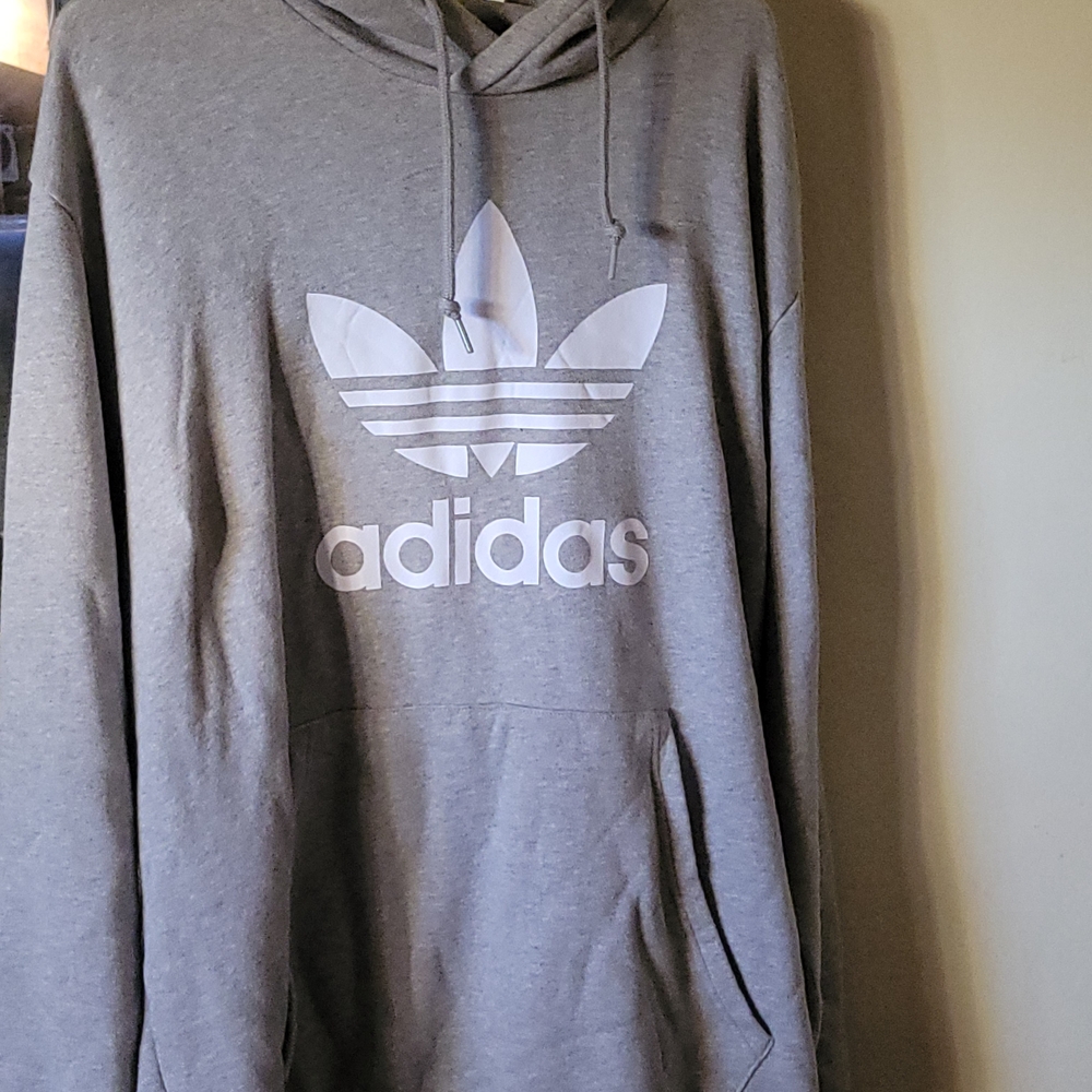 Adidas Gray Hoodie with Trefoil Logo